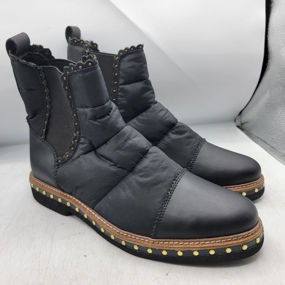 Free People Atlas Puffer Womens 11 Black Chelsea Boots Casual Fashion Party